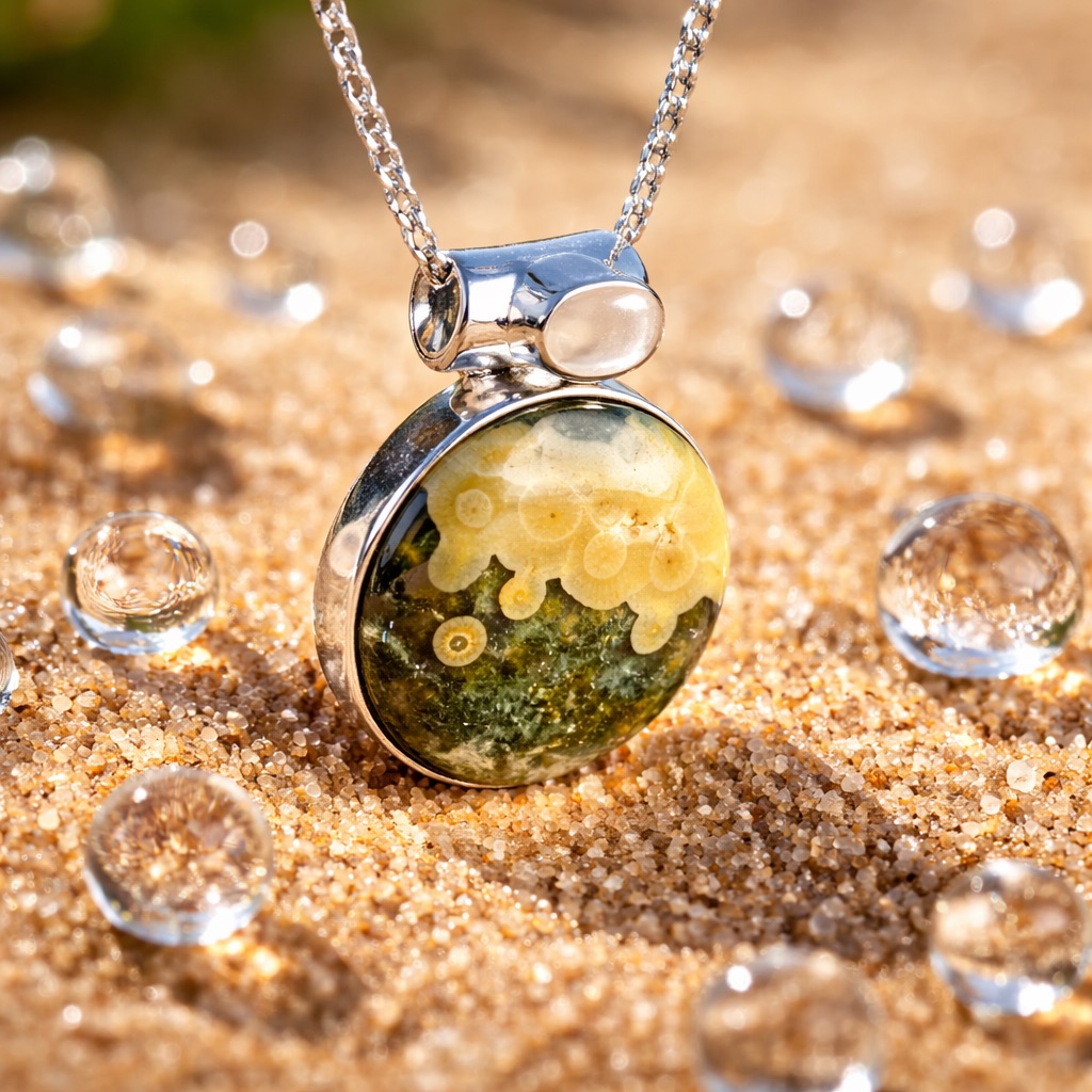 Ocean Jasper Moonstone Necklace 60$